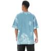 GSOU SNOW Men Oversized T Shirt Cotton Casual Unisex Short Sleeve Vintage Baggy Tee Shirts Washed Mens Streetwear(Black+grey+blue)
