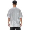 GSOU SNOW Men Oversized T Shirt Cotton Casual Unisex Short Sleeve Vintage Baggy Tee Shirts Washed Mens Streetwear(Black+grey+grey)