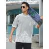 GSOU SNOW Men Oversized T Shirt Cotton Casual Unisex Short Sleeve Vintage Baggy Tee Shirts Washed Mens Streetwear(Black+grey+red)
