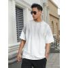 GSOU SNOW Men Oversized T Shirt Cotton Casual Unisex Short Sleeve Vintage Baggy Tee Shirts Washed Mens Streetwear(Black+white+black)