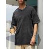 GSOU SNOW Men Oversized T Shirt Cotton Casual Unisex Short Sleeve Vintage Baggy Tee Shirts Washed Mens Streetwear(Washed Black Grey Grass Green)