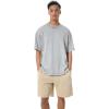 GSOU SNOW Men Oversized T Shirt Cotton Casual Unisex Short Sleeve Vintage Baggy Tee Shirts Washed Mens Streetwear(Washed Black Grey Grey)