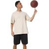 GSOU SNOW Men Oversized T Shirt Cotton Casual Unisex Short Sleeve Vintage Baggy Tee Shirts Washed Mens Streetwear(Washed Black Grey Khaki)