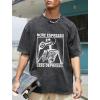 GSOU SNOW Men Oversized T Shirt Cotton Casual Unisex Short Sleeve Vintage Baggy Tee Shirts Washed Mens Streetwear(Washed Black-2)
