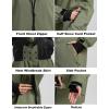 GSOU SNOW Men Ski Jacket Snowboard Waterproof Baggy Snow Coat Warm Winter Sport Hooded(Army Green)