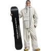 GSOU SNOW Men Ski Jacket Snowboard Waterproof Baggy Snow Coat Warm Winter Sport Hooded(Beige 1)