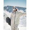 GSOU SNOW Men Ski Jacket Snowboard Waterproof Baggy Snow Coat Warm Winter Sport Hooded(Beige)