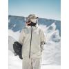 GSOU SNOW Men Ski Jacket Snowboard Waterproof Baggy Snow Coat Warm Winter Sport Hooded(Beige)