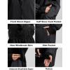 GSOU SNOW Men Ski Jacket Snowboard Waterproof Baggy Snow Coat Warm Winter Sport Hooded(Black)