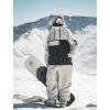 GSOU SNOW Men Ski Jacket Snowboard Waterproof Baggy Snow Coat Warm Winter Sport Hooded(Black Beige)