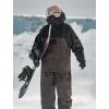GSOU SNOW Men Ski Jacket Snowboard Waterproof Baggy Snow Coat Warm Winter Sport Hooded(Black Coffee)