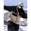 GSOU SNOW Men Ski Jacket Snowboard Waterproof Baggy Snow Coat Warm Winter Sport Hooded(Black Khaki)