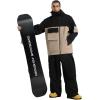 GSOU SNOW Men Ski Jacket Snowboard Waterproof Baggy Snow Coat Warm Winter Sport Hooded(Black Khaki)