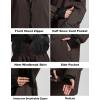 GSOU SNOW Men Ski Jacket Snowboard Waterproof Baggy Snow Coat Warm Winter Sport Hooded(Dark Coffee)