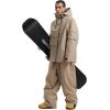 GSOU SNOW Men Ski Jacket Snowboard Waterproof Baggy Snow Coat Warm Winter Sport Hooded(Khaki 1)