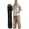 GSOU SNOW Men Ski Jacket Snowboard Waterproof Baggy Snow Coat Warm Winter Sport Hooded(Khaki Beige)