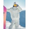 GSOU SNOW Men Ski Jacket Women Baggy Snowboard Jacket Snow Coat Mountain Jacket Hooded Waterproof Windproof Reflective Strip(Beige)