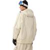 GSOU SNOW Men Ski Jacket Women Baggy Snowboard Jacket Snow Coat Mountain Jacket Hooded Waterproof Windproof Reflective Strip(Beige)