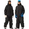 GSOU SNOW Men Ski Jacket Women Baggy Snowboard Jacket Snow Coat Mountain Jacket Hooded Waterproof Windproof Reflective Strip(Black)