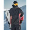 GSOU SNOW Men Snowboard Jacket Ski Baggy Women Snow Coat Waterproof Winter Sport Hooded Reflective Strip(Black 1)