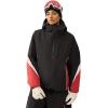 GSOU SNOW Men Snowboard Jacket Ski Baggy Women Snow Coat Waterproof Winter Sport Hooded Reflective Strip(Black 1)