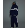 GSOU SNOW Men Snowboard Jacket Ski Baggy Women Snow Coat Waterproof Winter Sport Hooded Reflective Strip(Navy)