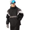 GSOU SNOW Men’s Baggy Snowboard Jackets Waterproof Ski Jacket Women Insulated Pullover 2L Snow Coat(Black+grey)