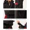 GSOU SNOW Men’s Baggy Snowboard Jackets Waterproof Ski Jacket Women Insulated Pullover 2L Snow Coat(Black+red)