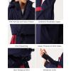 GSOU SNOW Men’s Baggy Snowboard Jackets Waterproof Ski Jacket Women Insulated Pullover 2L Snow Coat(Navy+red)