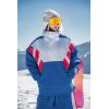 GSOU SNOW Men’s Baggy Snowboard Jackets Waterproof Ski Jacket Women Insulated Pullover 2L Snow Coat(White-blue)