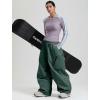 GSOU SNOW Mens Baggy Snowboard Pants Womens Snow Pants Loose Waterproof Ski Pants for Skiing(Green)