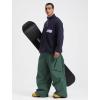 GSOU SNOW Mens Baggy Snowboard Pants Womens Snow Pants Loose Waterproof Ski Pants for Skiing(Green)