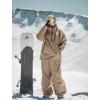 GSOU SNOW Mens Baggy Snowboard Pants Womens Snow Pants Loose Waterproof Ski Pants for Skiing(Khaki)