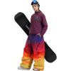 GSOU SNOW Mens Baggy Snowboard Pants Womens Snow Pants Loose Waterproof Ski Pants for Skiing(Red Yellow)