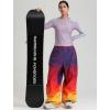 GSOU SNOW Mens Baggy Snowboard Pants Womens Snow Pants Loose Waterproof Ski Pants for Skiing(Red Yellow)