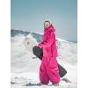 GSOU SNOW Mens Baggy Snowboard Pants Womens Snow Pants Loose Waterproof Ski Pants for Skiing(Rose Red)
