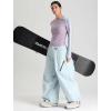 GSOU SNOW Mens Baggy Snowboard Pants Womens Snow Pants Loose Waterproof Ski Pants for Skiing(Sky Blue)