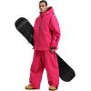 GSOU SNOW Mens Ski Jacket and Pants Set Ski Suit Snowboard Pants Mens Snow Suit Snowboarding Jacket Waterproof Windproof(Rose Red)