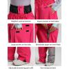 GSOU SNOW Mens Ski Jacket and Pants Set Ski Suit Snowboard Pants Mens Snow Suit Snowboarding Jacket Waterproof Windproof(Rose Red)