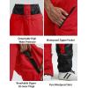 GSOU SNOW Mens Ski Pants Women Snowboard Pant Waterproof Windproof Warm Insulated Outdoor Snow Winter Sports(Red)