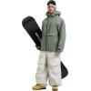 GSOU SNOW Men’s Snowboard Jacket Waterproof Ski Coat Winter Snow Insulated Windproof Jacket(Army Green)
