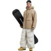 GSOU SNOW Men’s Snowboard Jacket Waterproof Ski Coat Winter Snow Insulated Windproof Jacket(Khaki)