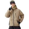GSOU SNOW Men’s Snowboard Jacket Waterproof Ski Coat Winter Snow Insulated Windproof Jacket(Khaki)