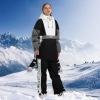 GSOU SNOW Ski Jacket Waterproof Windproof Snowboarding Men Women Insulated Warm Fabric(Black White)