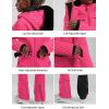 GSOU SNOW Ski Suit Women Snowsuit Slim One Piece Jumpsuit Snow Jackets Waterproof Winter Windproof Outdoor Sports Warm(All Rose Red)