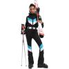 GSOU SNOW Ski Suit Women Snowsuit Slim One Piece Jumpsuit Snow Jackets Waterproof Winter Windproof Outdoor Sports Warm(Black 1)