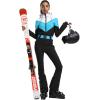 GSOU SNOW Ski Suit Women Snowsuit Slim One Piece Jumpsuit Snow Jackets Waterproof Winter Windproof Outdoor Sports Warm(Black)