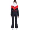 GSOU SNOW Ski Suit Women Snowsuit Slim One Piece Jumpsuit Snow Jackets Waterproof Winter Windproof Outdoor Sports Warm(Blue)