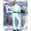 GSOU SNOW Ski Suit Women Snowsuit Slim One Piece Jumpsuit Snow Jackets Waterproof Winter Windproof Outdoor Sports Warm(Green)