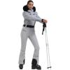 GSOU SNOW Ski Suit Women Snowsuit Slim One Piece Jumpsuit Snow Jackets Waterproof Winter Windproof Outdoor Sports Warm(Grey)